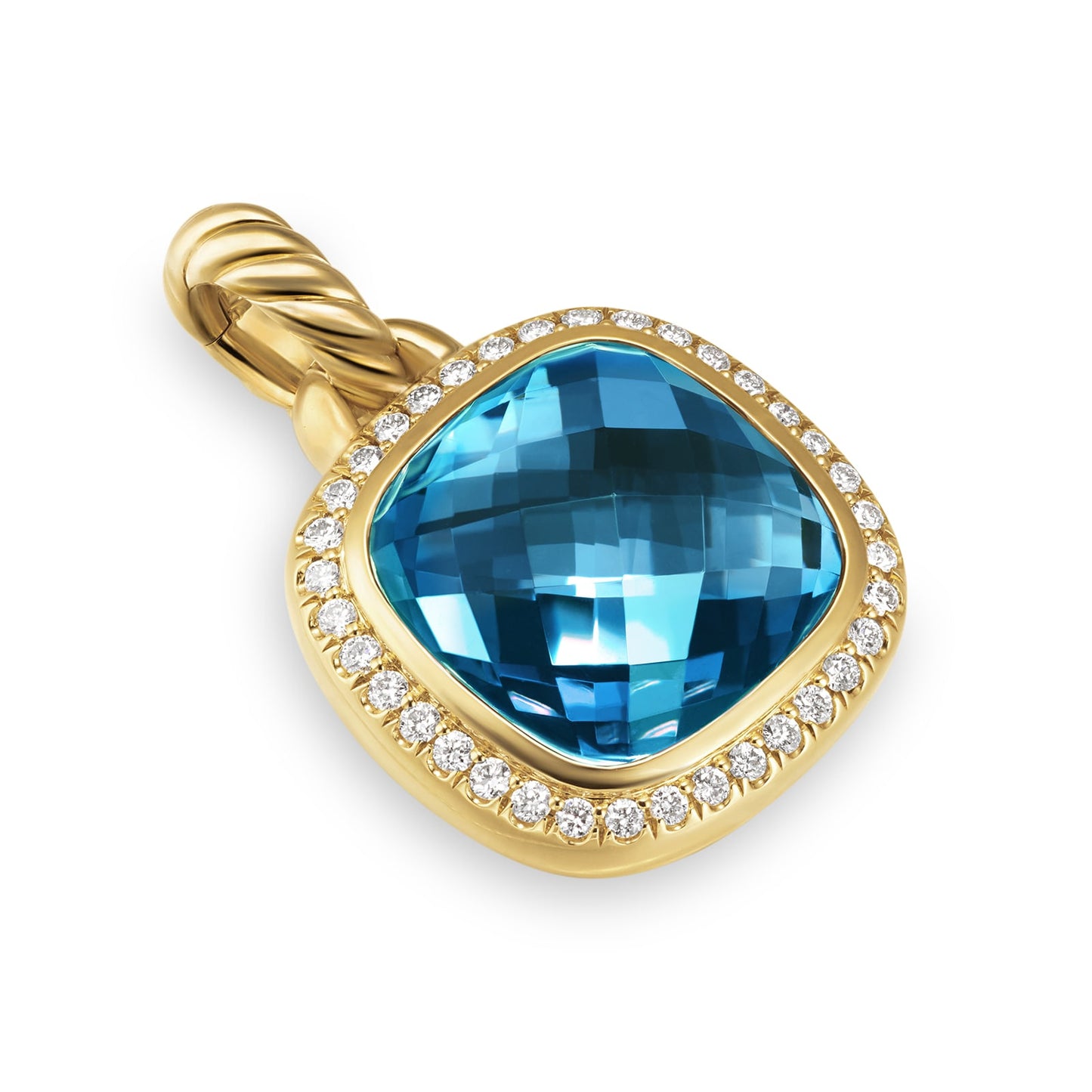 Albion® Pendant In Yellow Gold with Hampton Blue Topaz and Diamonds, 11mm