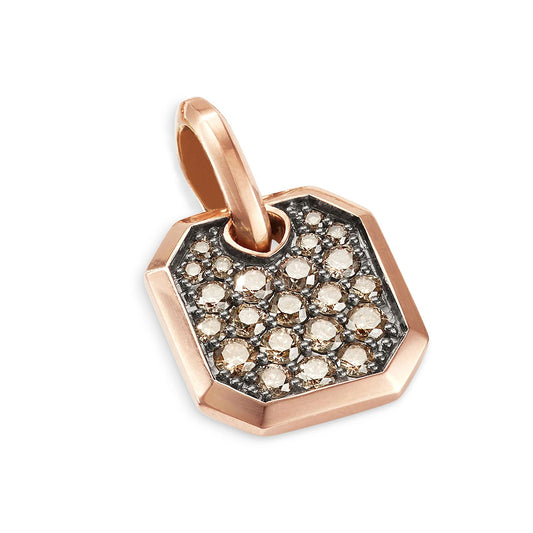 Roman Amulet In Rose Gold With Cognac Diamonds, 15mm