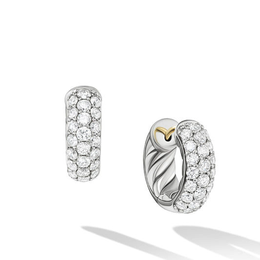 Mercer™ Micro Hoop Earrings With Diamonds, 13.5mm