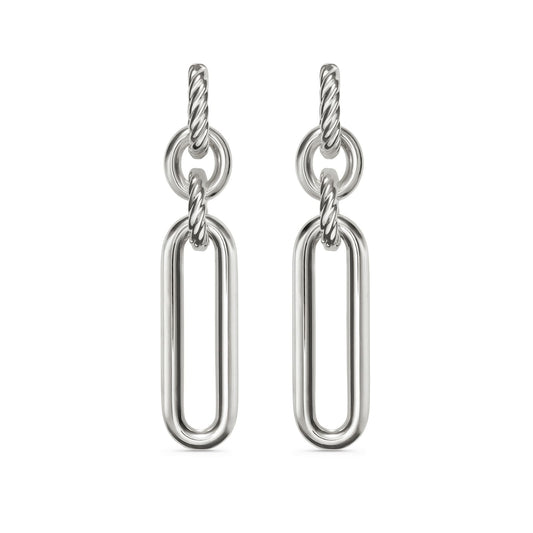 Lexington Double Link Drop Earrings In Sterling Silver, 53.5mm