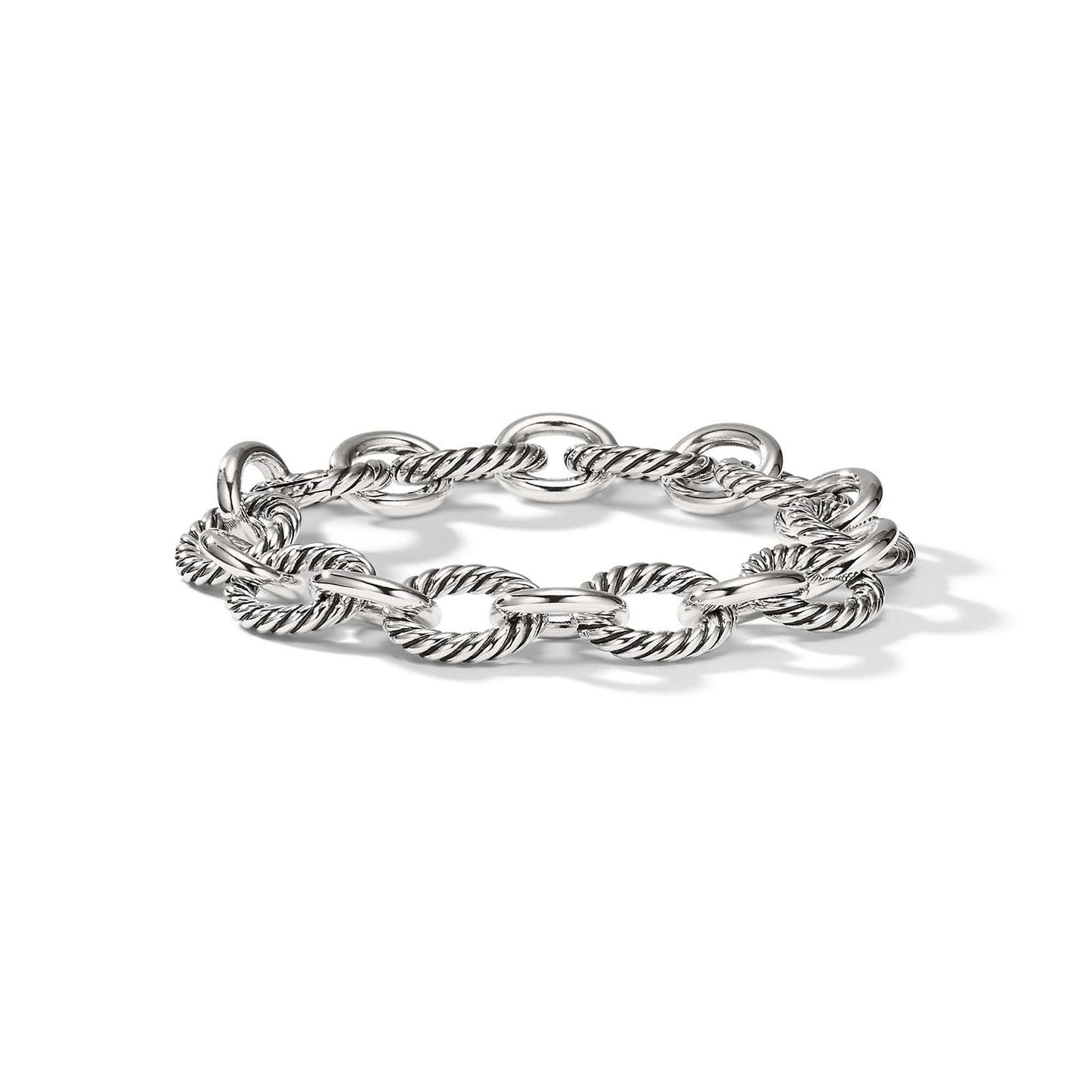 Oval Link Chain Bracelet In Sterling Silver, 12mm