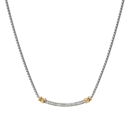 Helena Wrap Station Necklace with Yellow Gold and Diamonds, 29mm