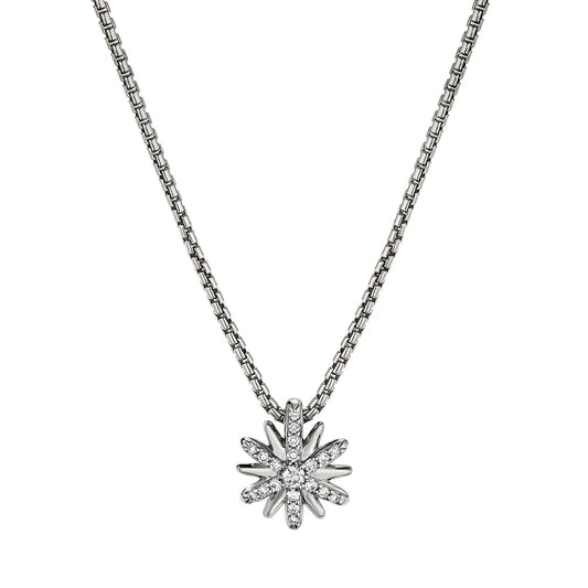 Starburst Pendant With Diamonds, 10.5mm