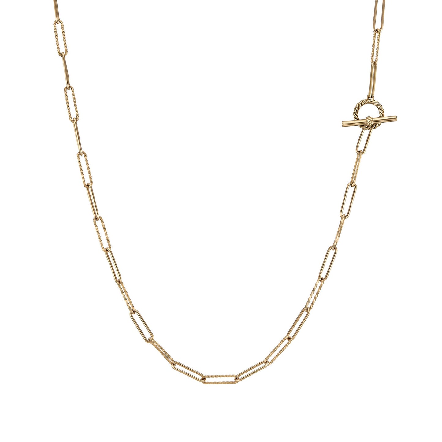 Madison® Elongated Chain Necklace In Yellow Gold, 3.5mm