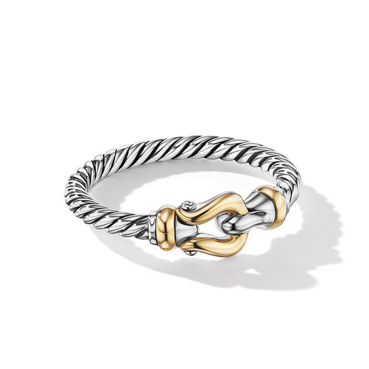 Buckle Ring With Yellow Gold, 2mm