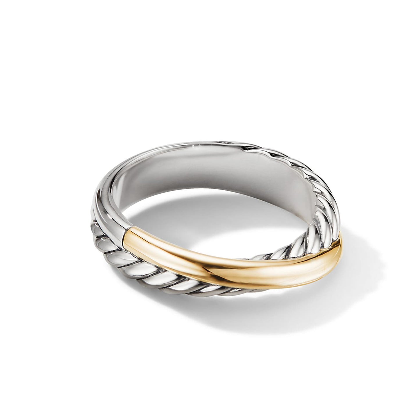 Crossover Band Ring With Yellow Gold, 5.3mm