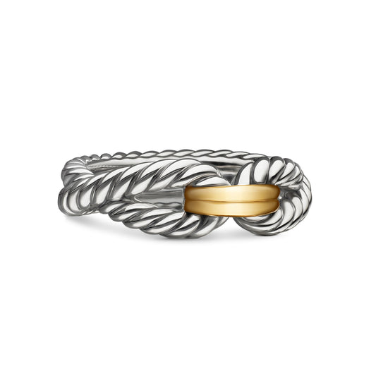 Cable Loop Band Ring With Yellow Gold, 7mm