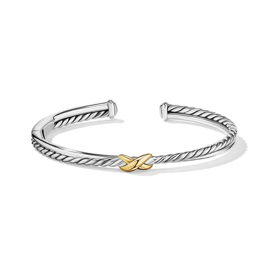 X Centre Station Bracelet With Yellow Gold, 5.2mm