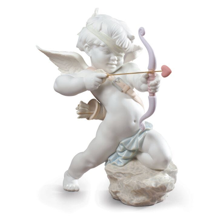 Straight To The Heart Cupid Angel Figurine