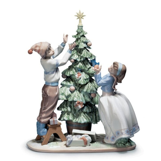 Trimming The Tree Figurine