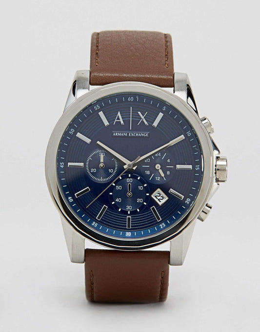 Ax2501 Leather Strap Watch