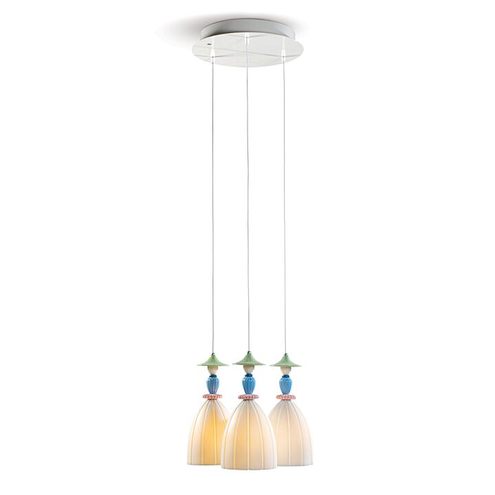 Mademoiselle Round Canopy 3 Lights Sharing Secrets Ceiling Lamp