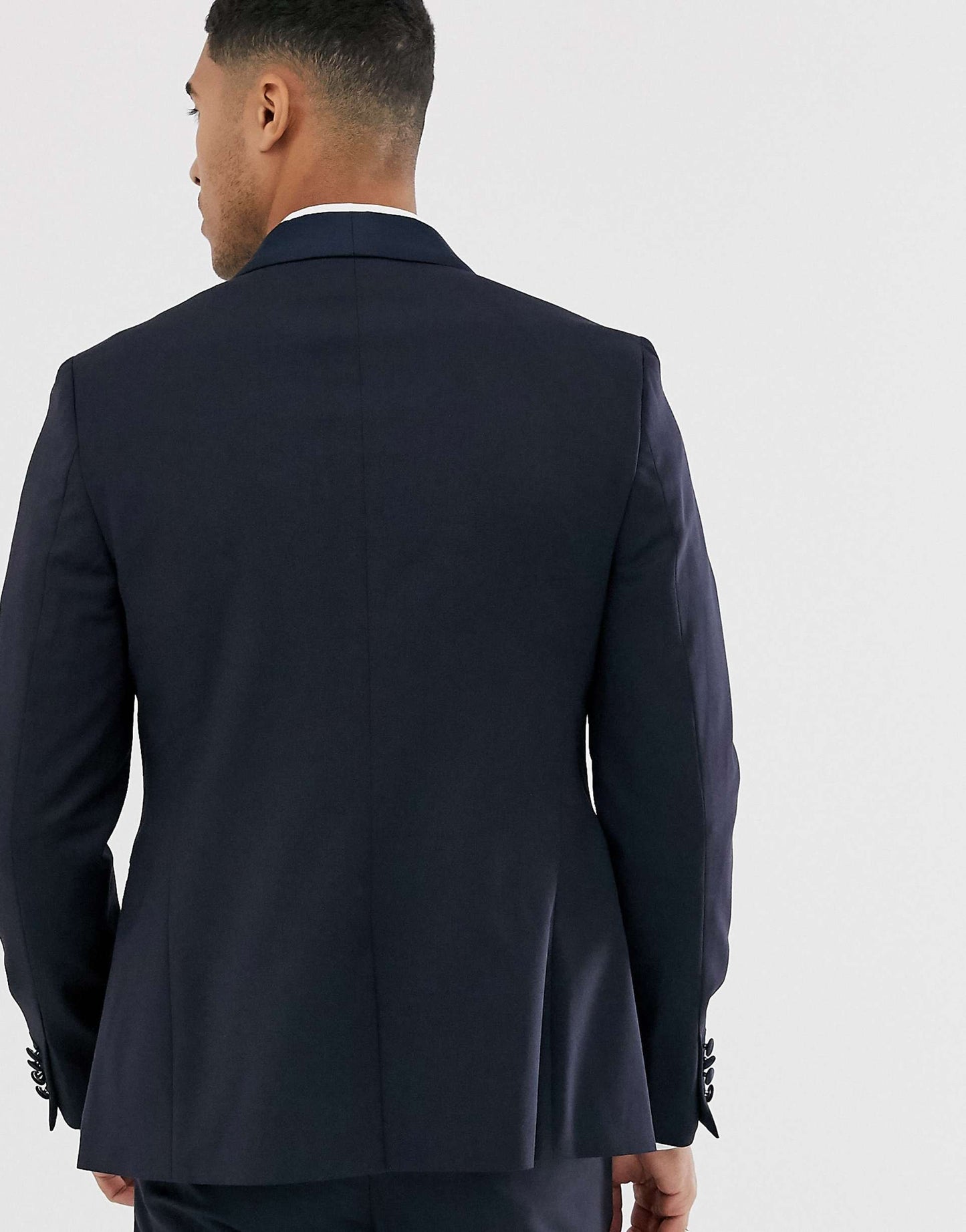 Skinny Wool Tuxedo Suit Jacket