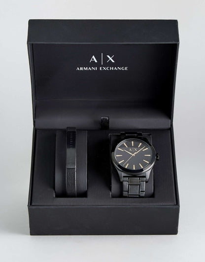 Ax7102 Black Watch & Bracelet Gift Set