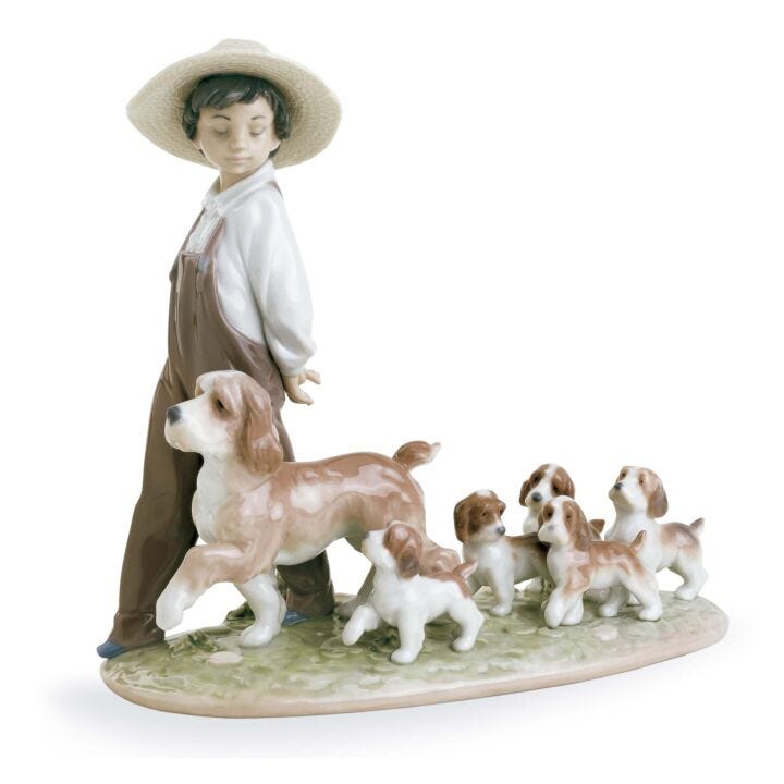 My Little Explorers Boy With Dogs Figurine