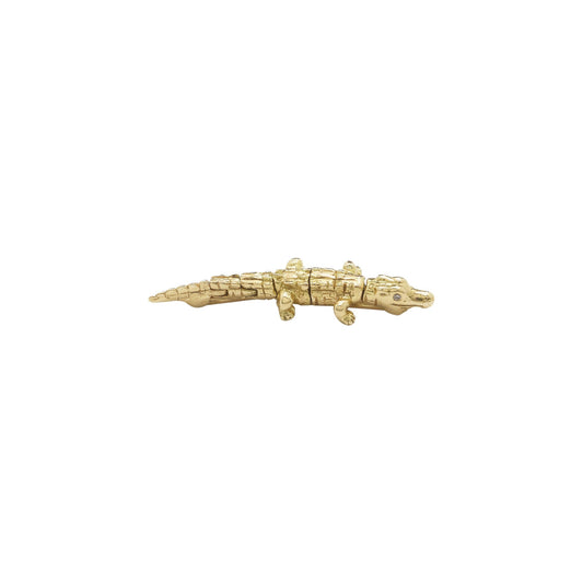 Alligator Yellow Gold Convertible Earring