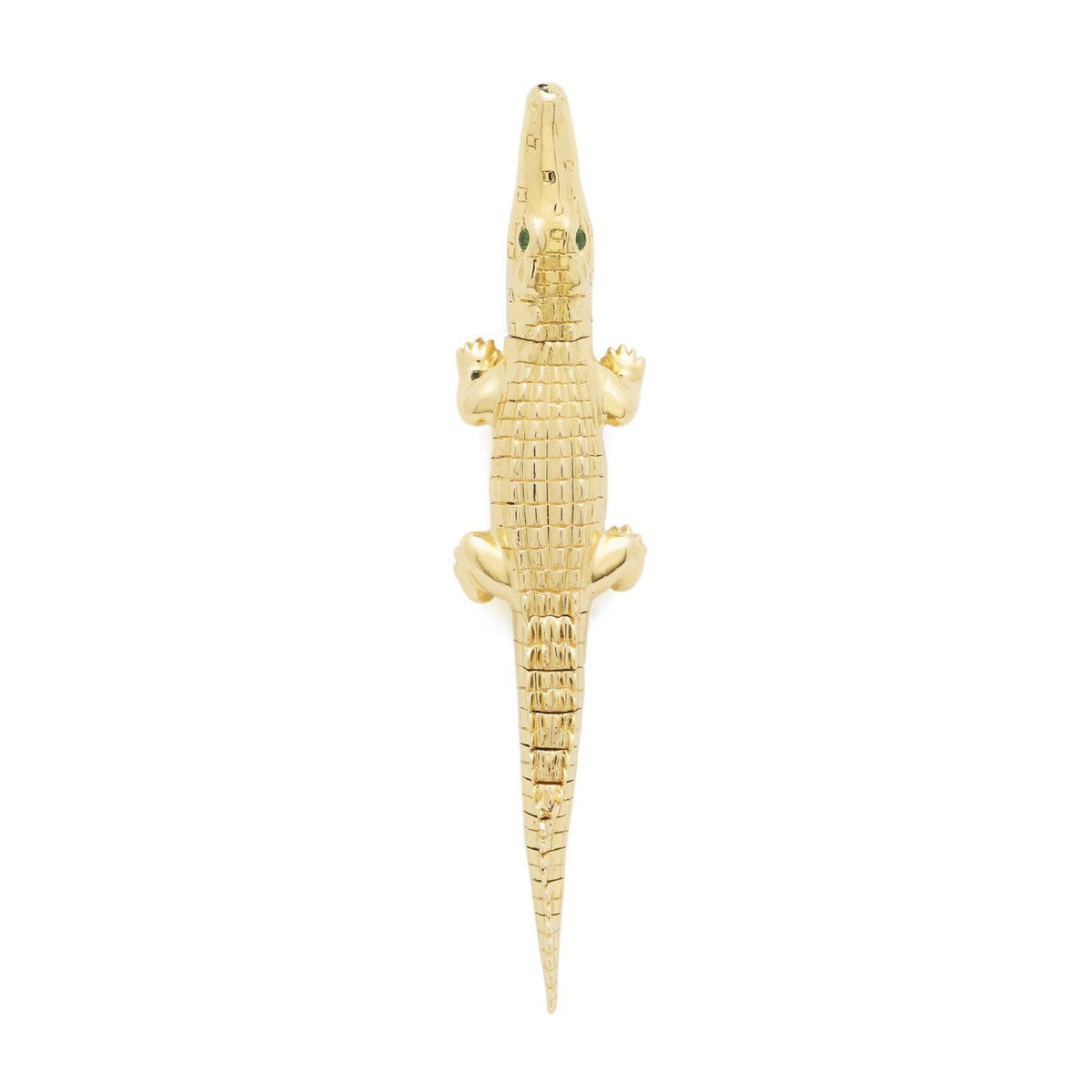 Alligator Yellow Gold Bite Earring