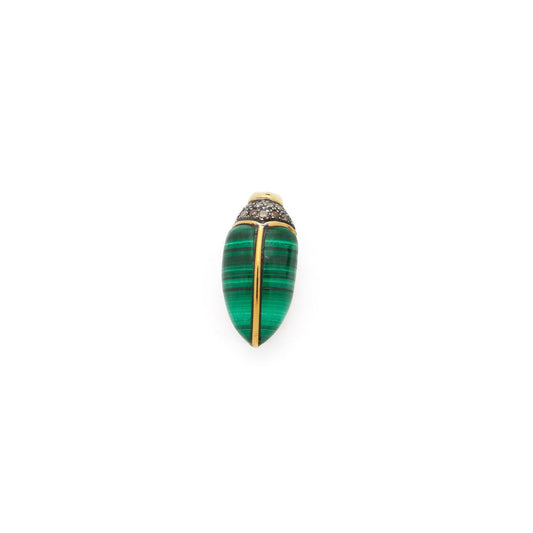 Mini Scarab Malachite Stud