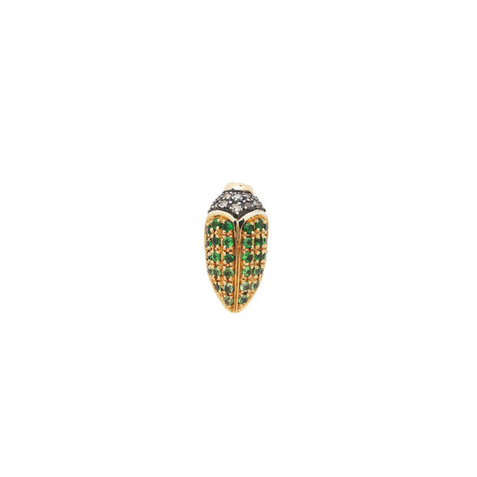 Mini Scarab Pave Tsavorites Stud