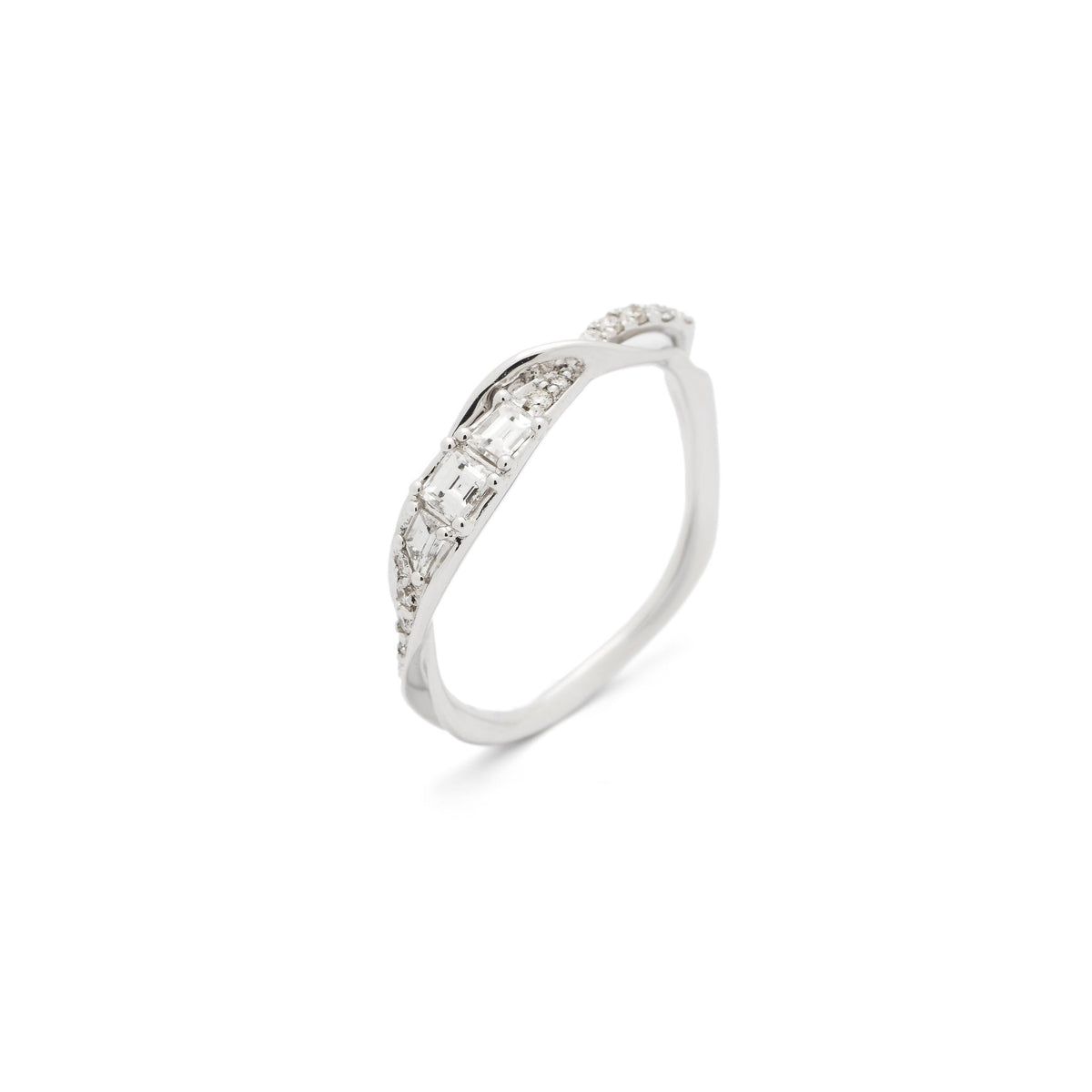 Diamond Wisp Stackable Ring