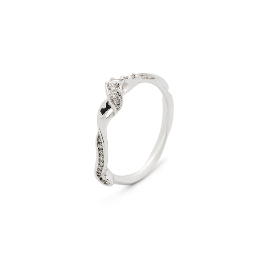 Diamond Swirl Stackable Ring