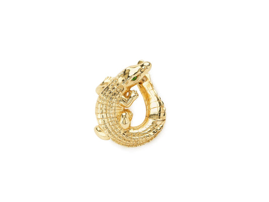 Alligator Yellow Gold Twist Earring