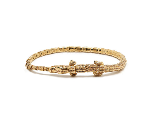 Thin Alligator Wrap Bracelet