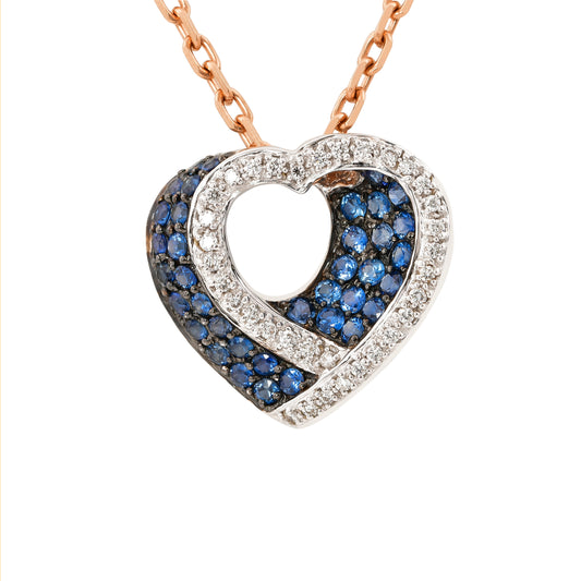 Blue Sapphire Heart Pendant