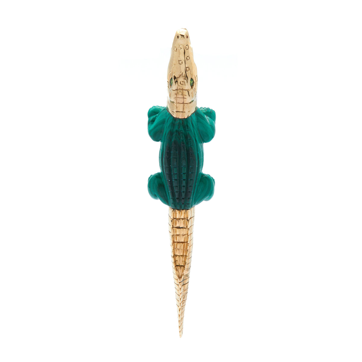 Alligator Malachite BIte Earring