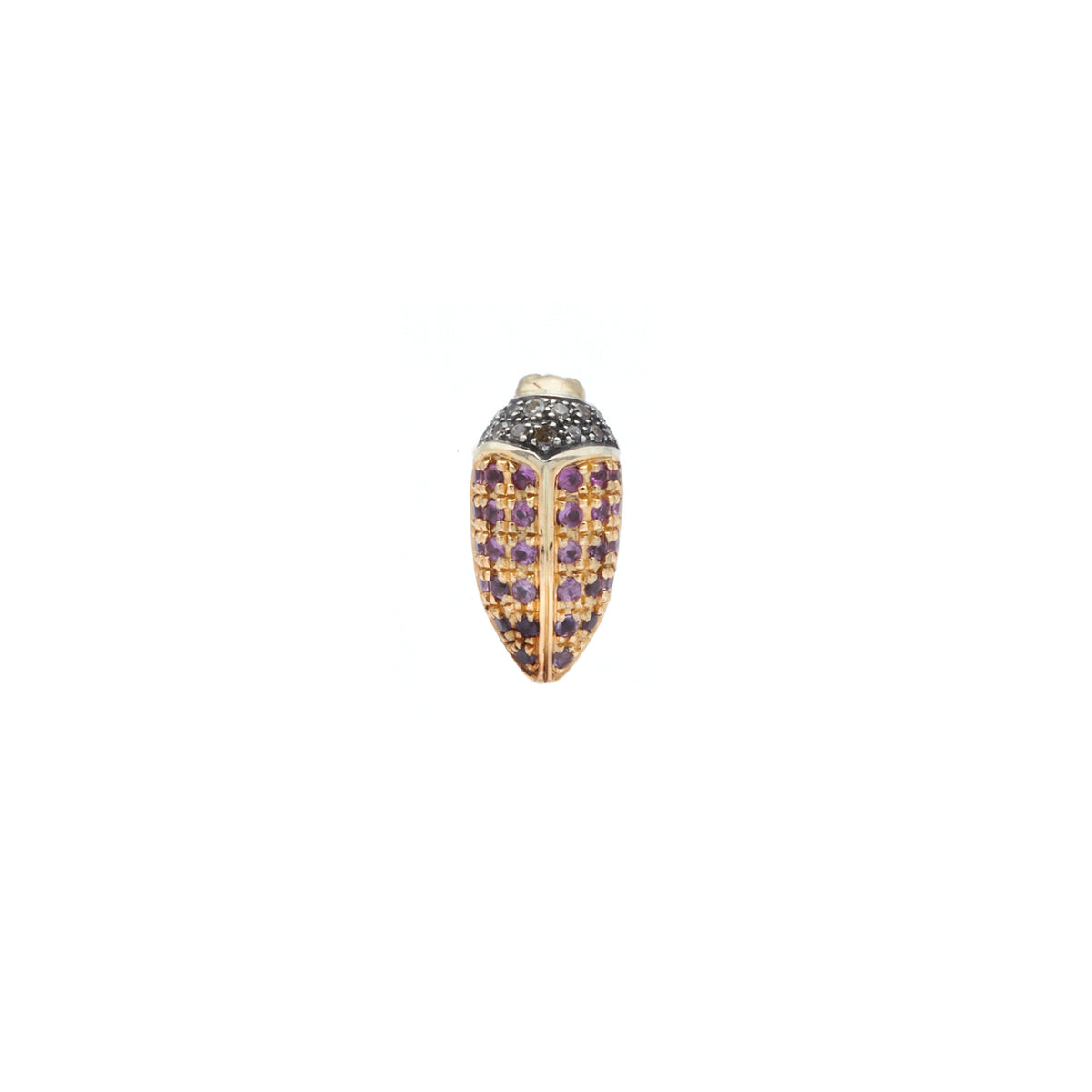 Mini Scarab Pave Pink Sapphires Stud