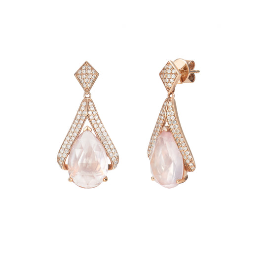 Rose Quartz Drop Earring