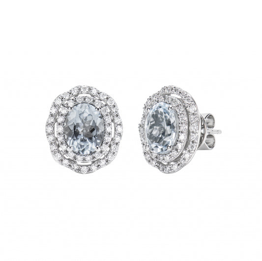 Aquamarine Stud Earring