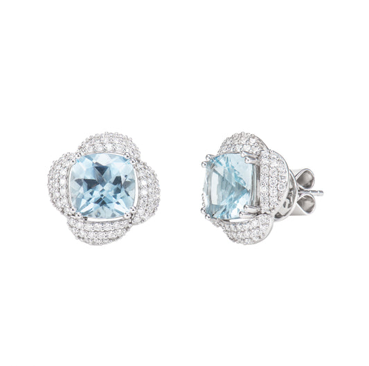 Aquamarine Stud Earring