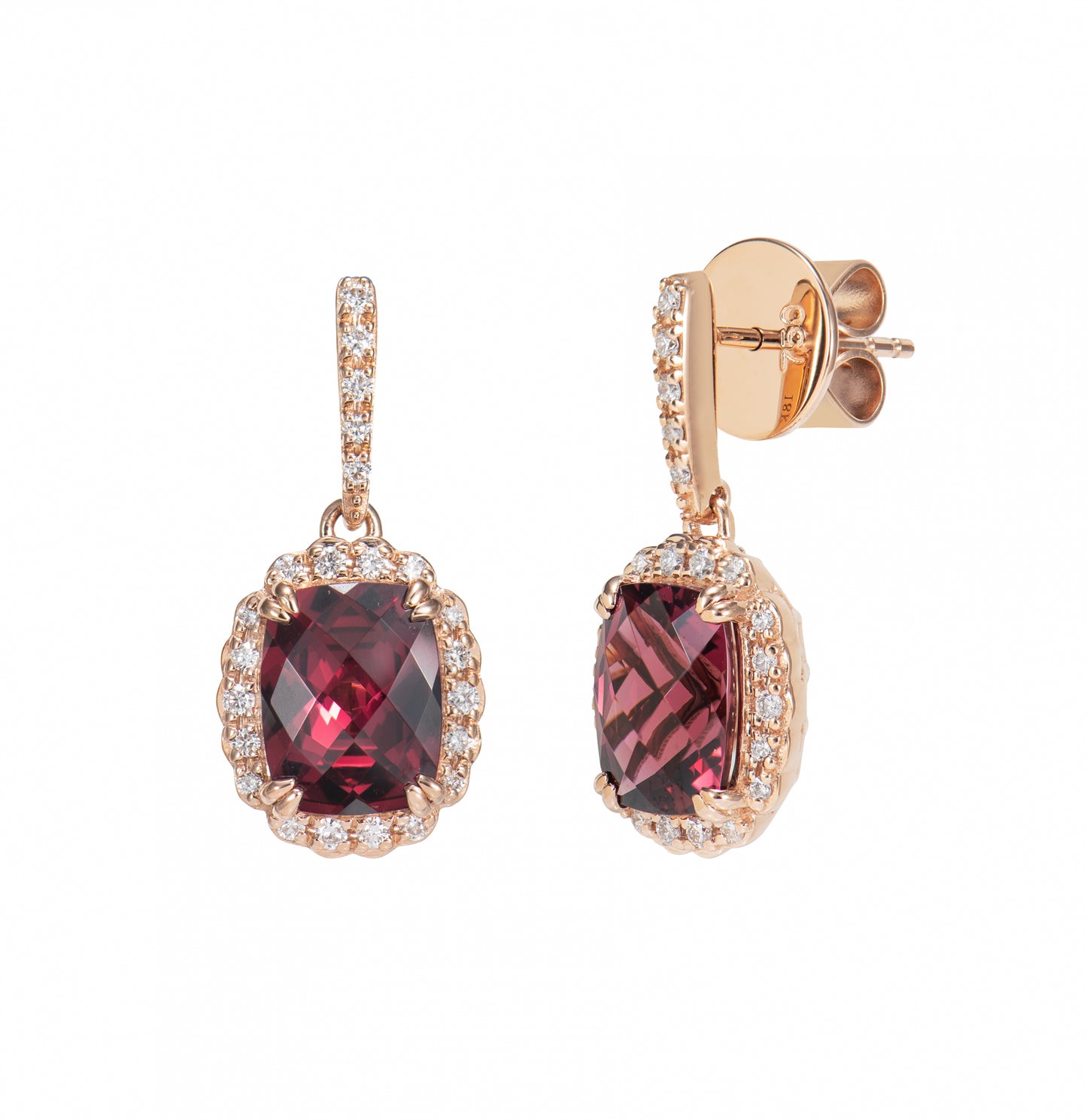 Rhodolite Drop Earring