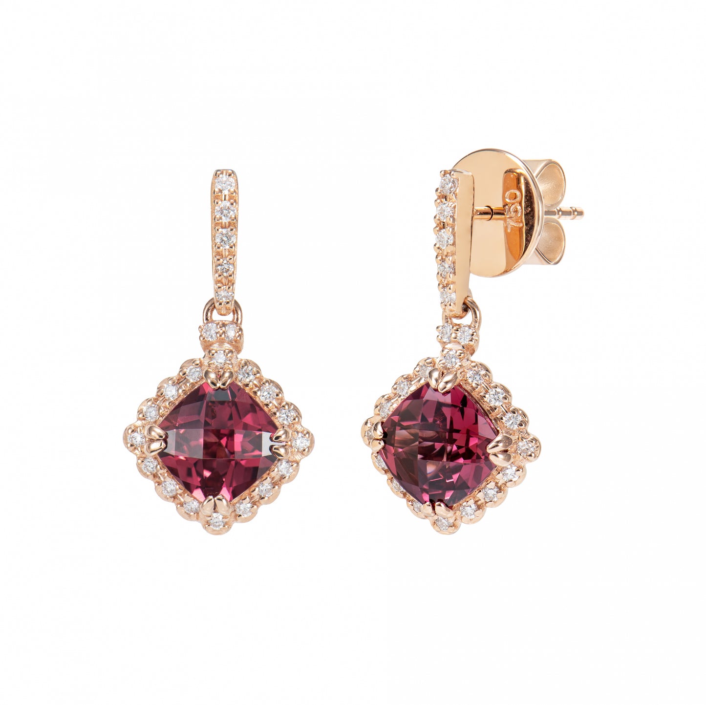 Rhodolite Drop Earring