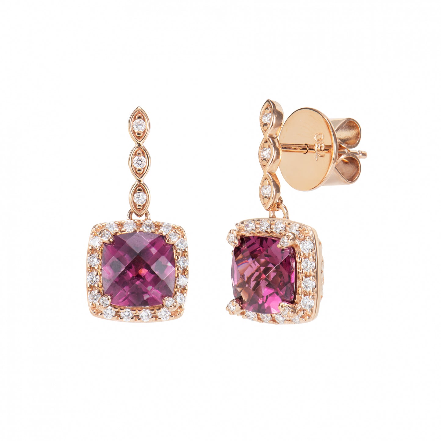 Rhodolite Drop Earring