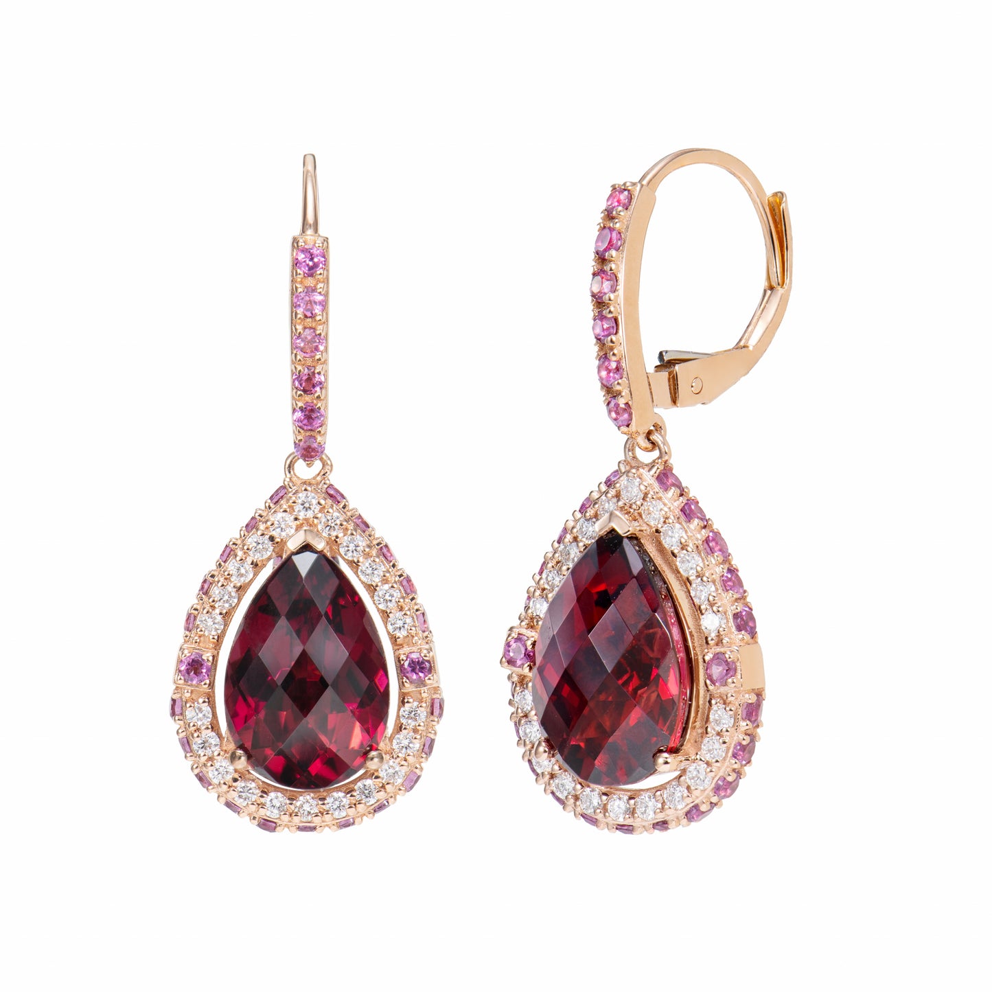 Rhodolite Drop Earring