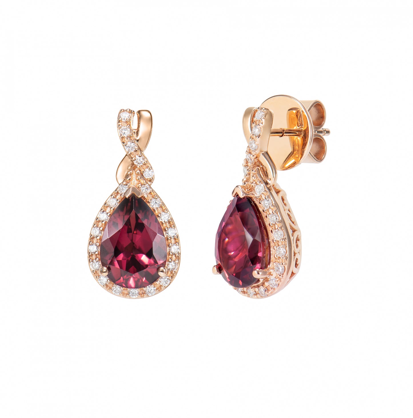 Rhodolite Drop Earring