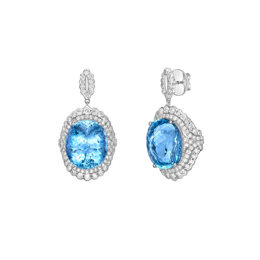 Ice Blue Santa Maria Aquamarine Drop Earring