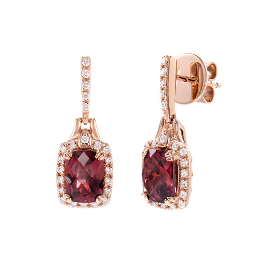 Rhodolite Drop Earring