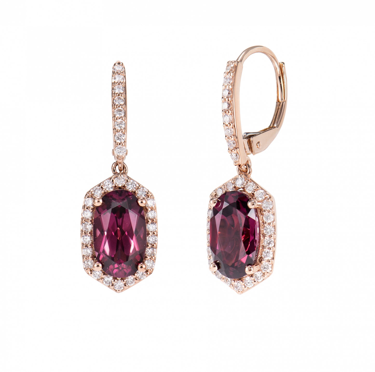 Rhodolite Drop Earring