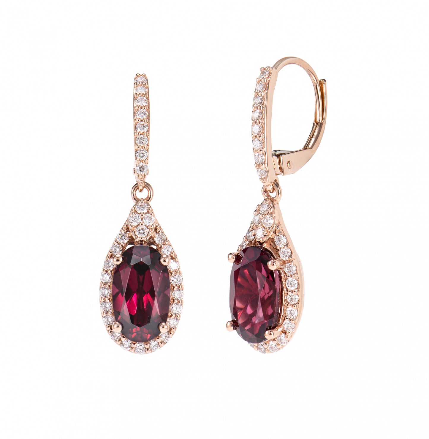 Rhodolite Drop Earring