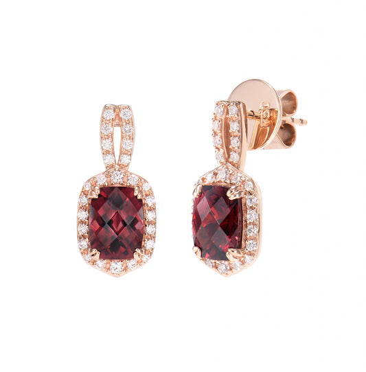 Rhodolite Drop Earring