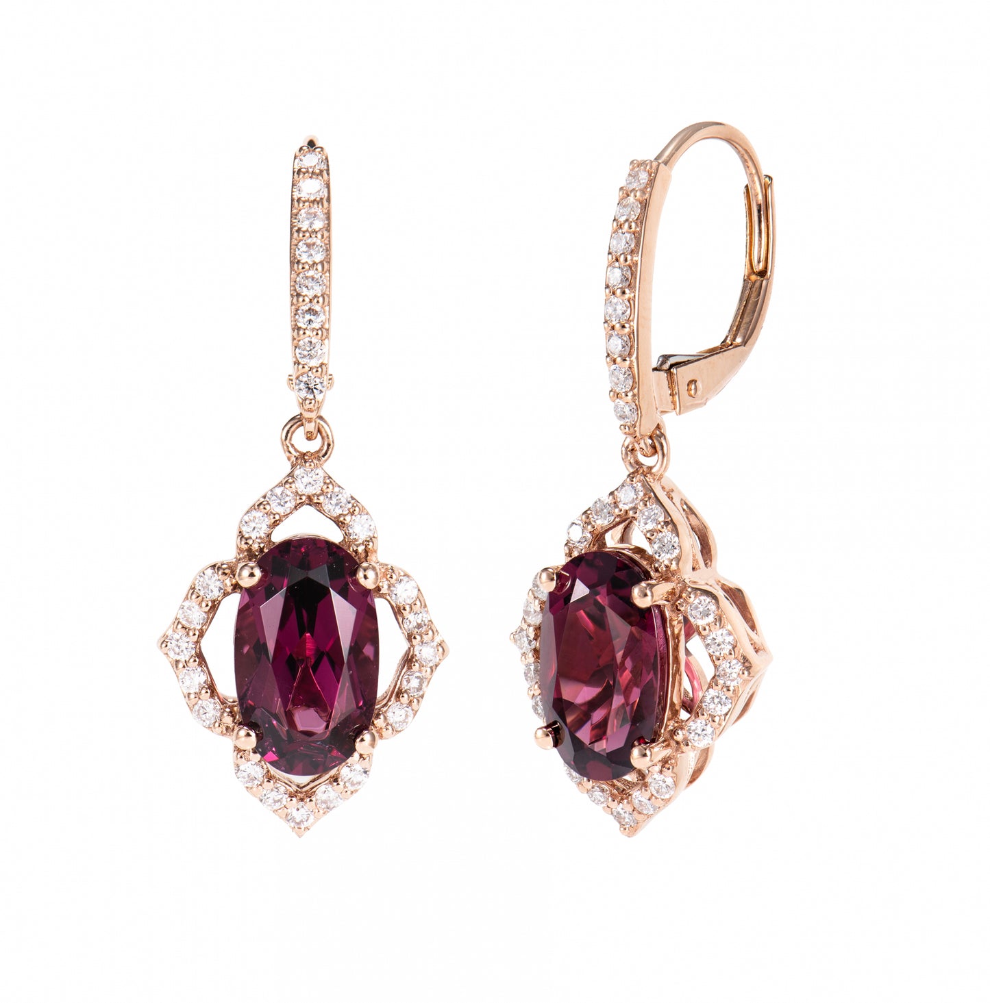 Rhodolite Drop Earring