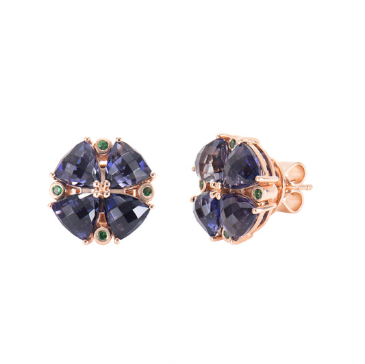 Cluster Iolite Earring