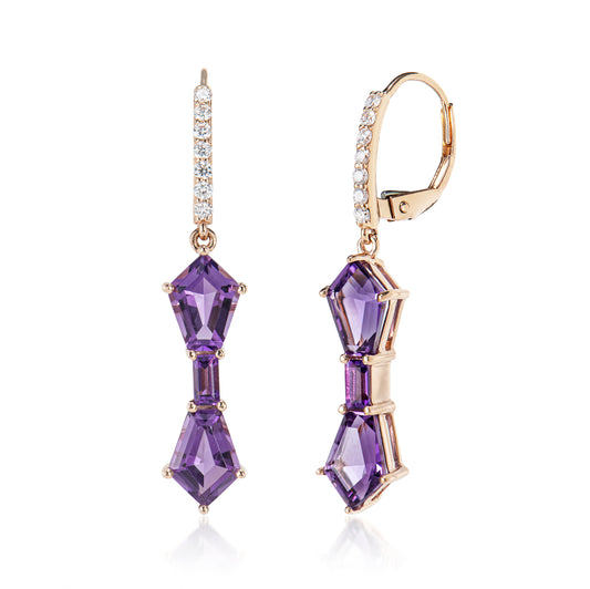 Triple Amethyst Earring