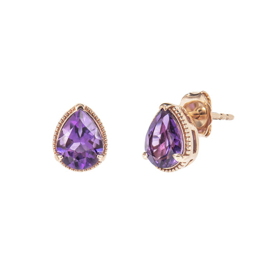 Amethyst Stud Earring