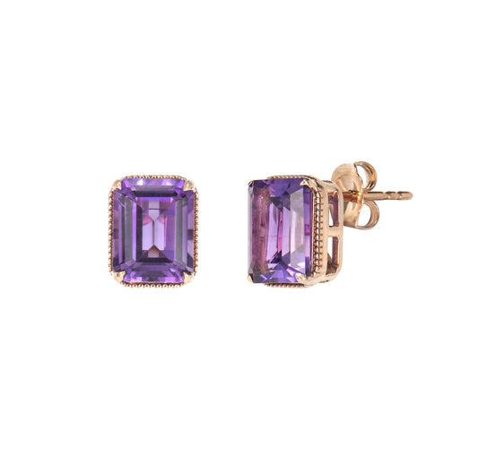 Amethyst Stud Earring