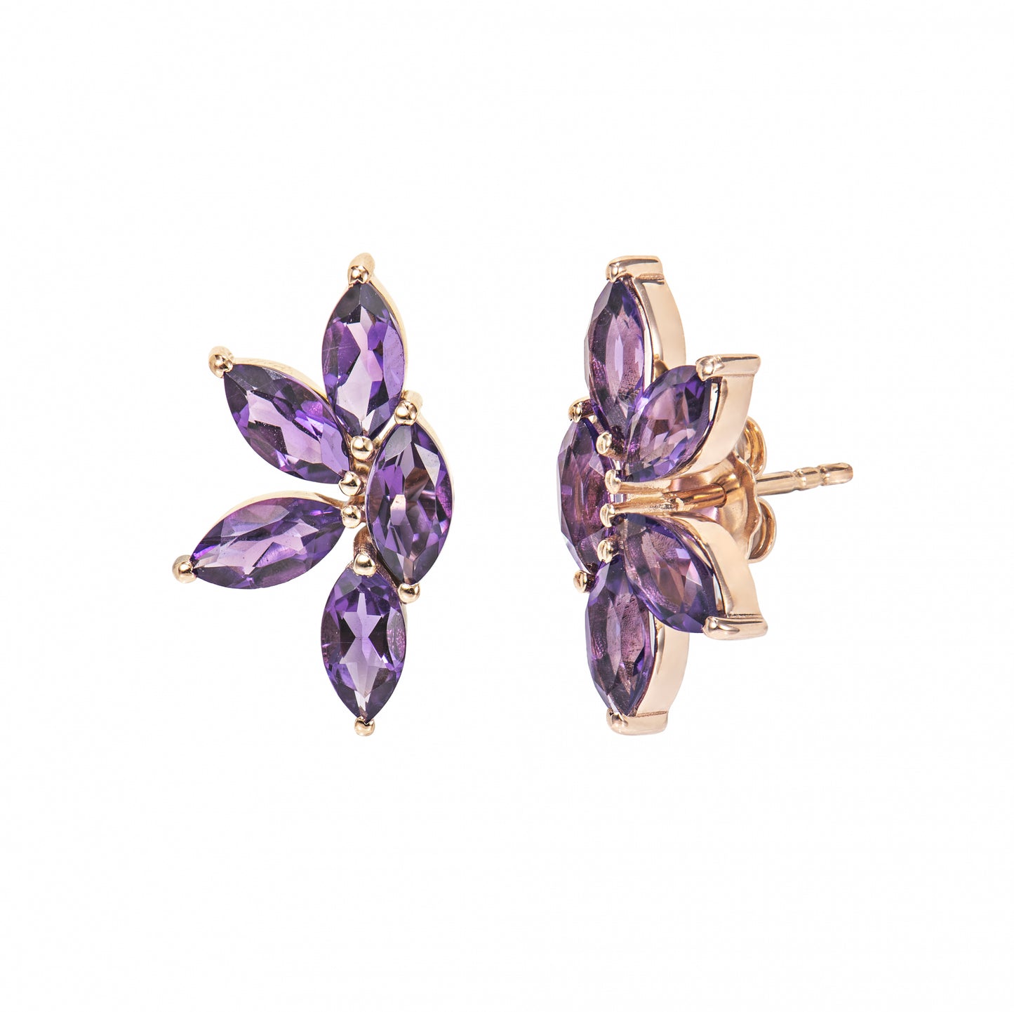 Amethyst Floral Earring