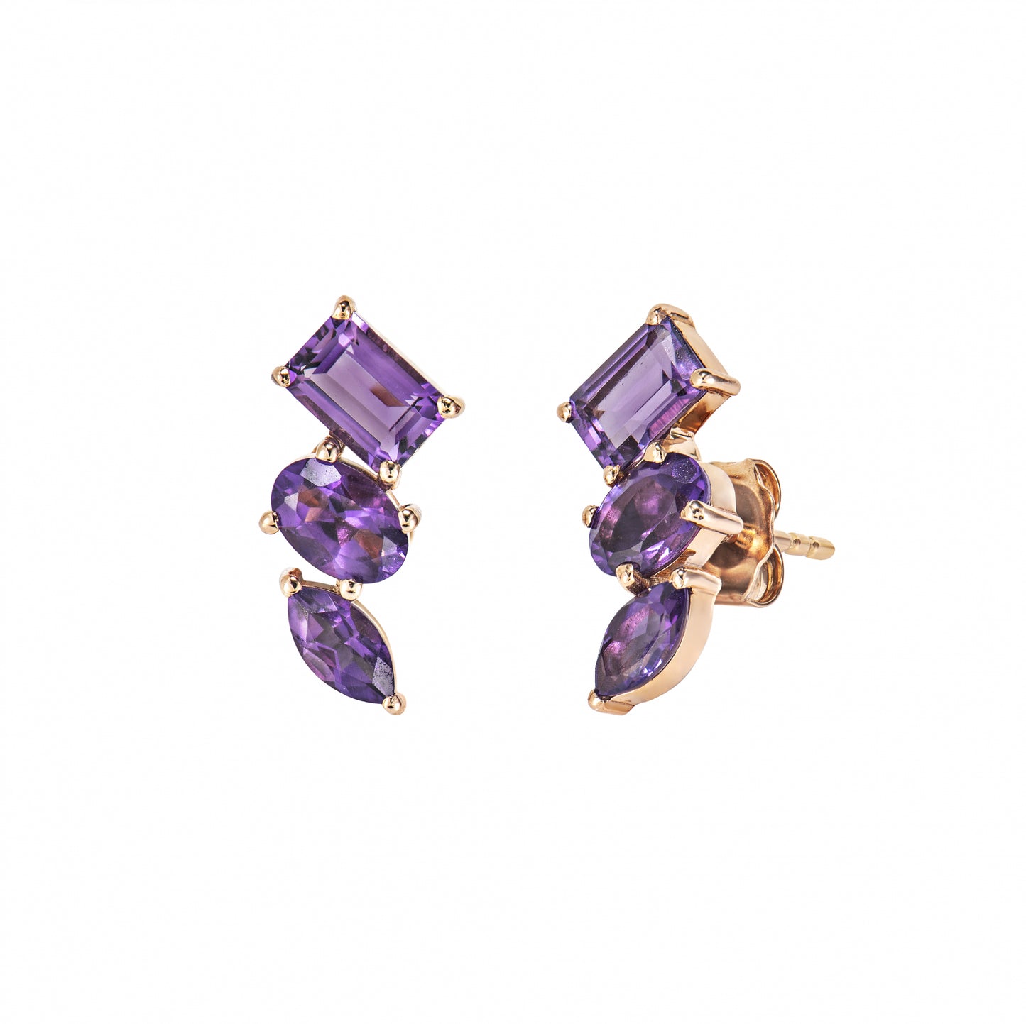 Amethyst Linear Drop Earring